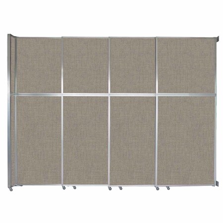 Versare Operable Wall Sliding Room Divider 12'8" x 10'3/4" Warm Pebble Fabric 1070276-1